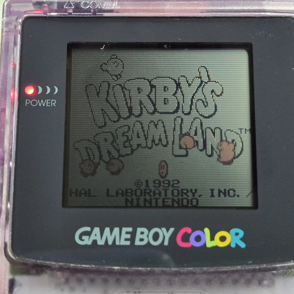 Nintendo Game Boy Color GBC Atomic Purple CGB-001 Handheld & Carry Bag & 1 Game